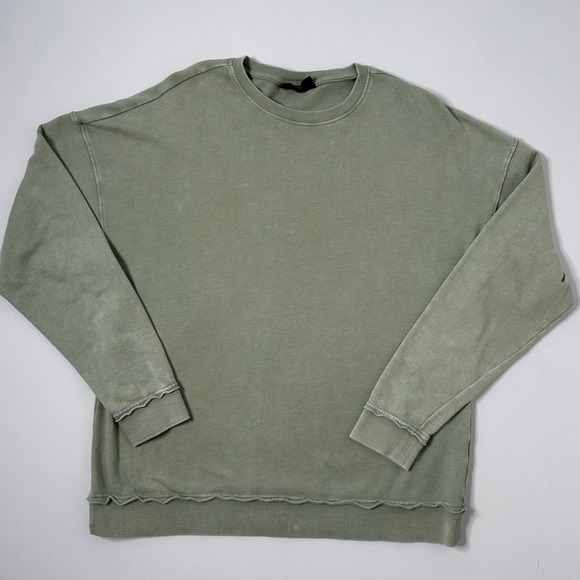 No Boundaries Women's Sage Green Crew Neck Long Sleeve Pullover Sweatshirt Large - Picture 3 of 8